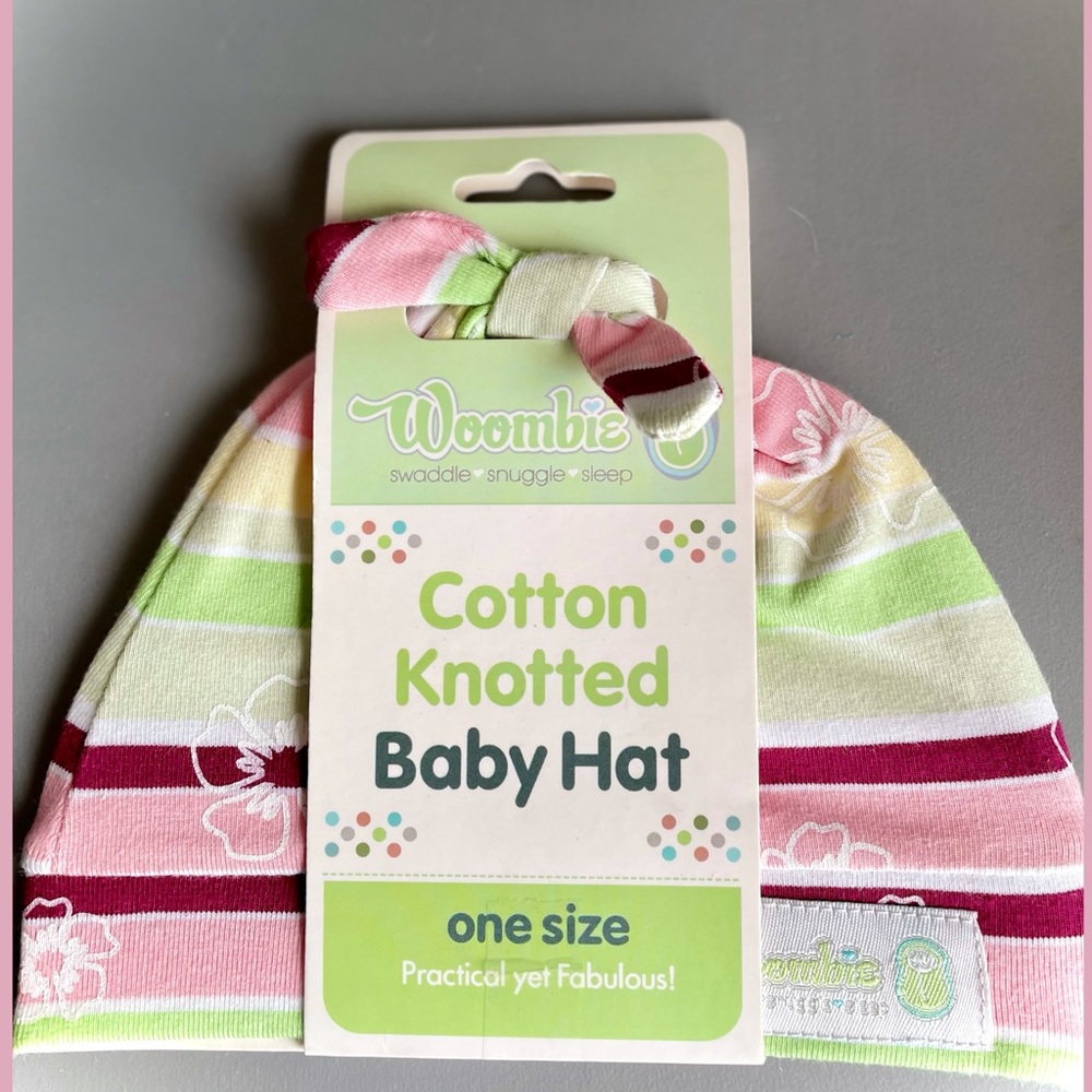 NEW - Woombie Knot Baby Hat - Pink Rainbow